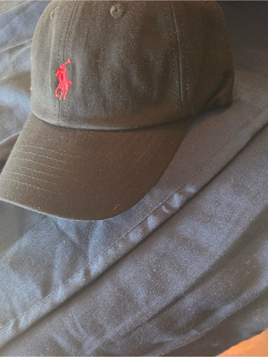 Polo Ralph Lauren Other - Polo by Ralph Lauren Black Baseball Cap with Red Stitching